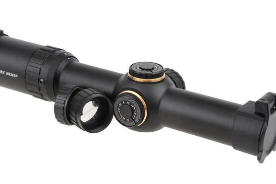 The PA Optics 1-8 ACSS rifle scope has .5 MOA click adjustments for the windage and elevation